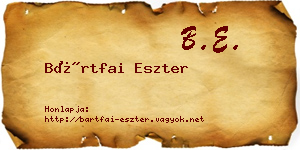 Bártfai Eszter névjegykártya